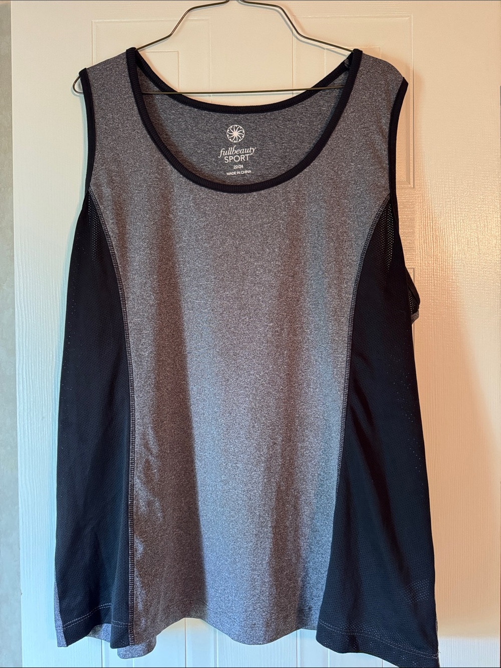 Woman Within Gray and Black Athletic Tank Top